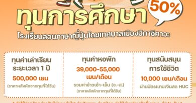 โครงการเรียนภาษาญี่ปุ่นระยะยาว ณ เมืองฮิกาชิคาวะ ระยะเวลา 1 ปี ตุลาคม 2569