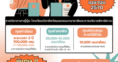 ทุนเรียนภาษาระยะเวลา 2 ปี ภาคการศึกษา เมษายน 2570
